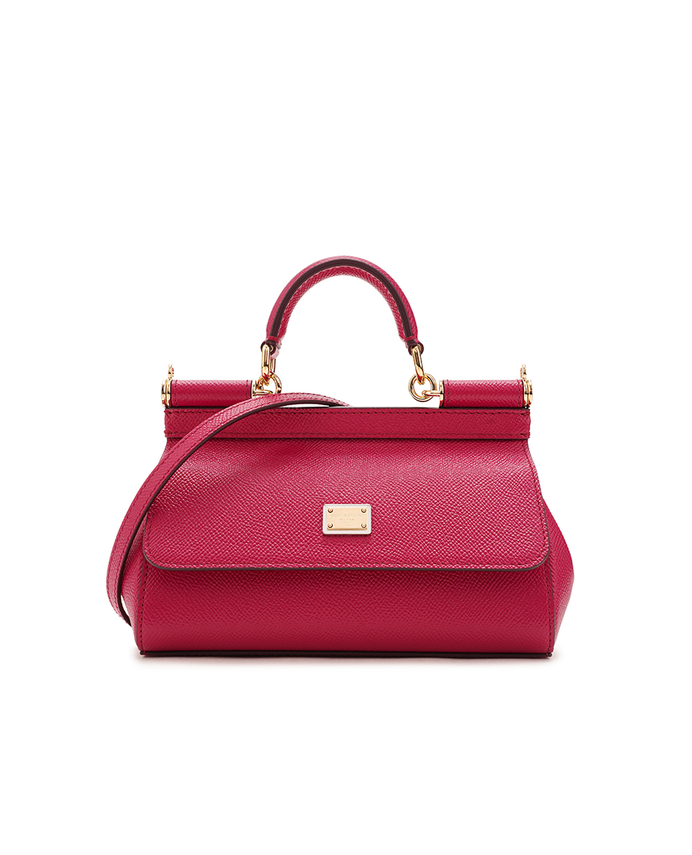 Кожаная сумка Sicily Small Dolce&Gabbana BB7116-A1001, фуксия цвет • Купить в интернет-магазине Kameron