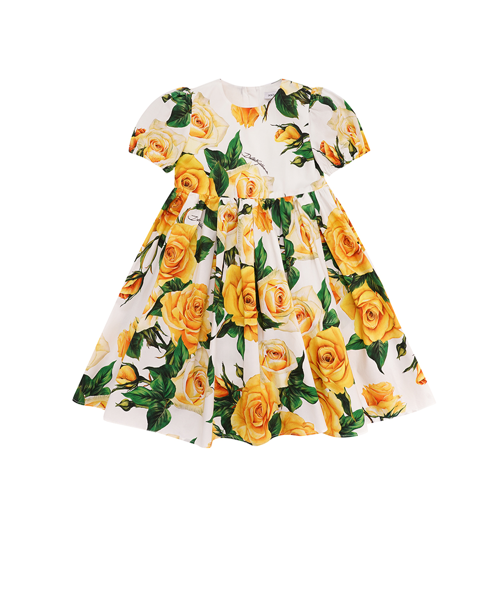 Дитяча сукня Dolce&Gabbana Kids L23DP2-HS5QR, жовтий колір • Купити в інтернет-магазині Kameron