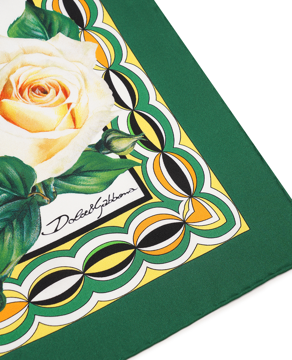 Шовкова хустина Dolce&Gabbana FN092R-GDB4Q, зелений колір • Купити в інтернет-магазині Kameron