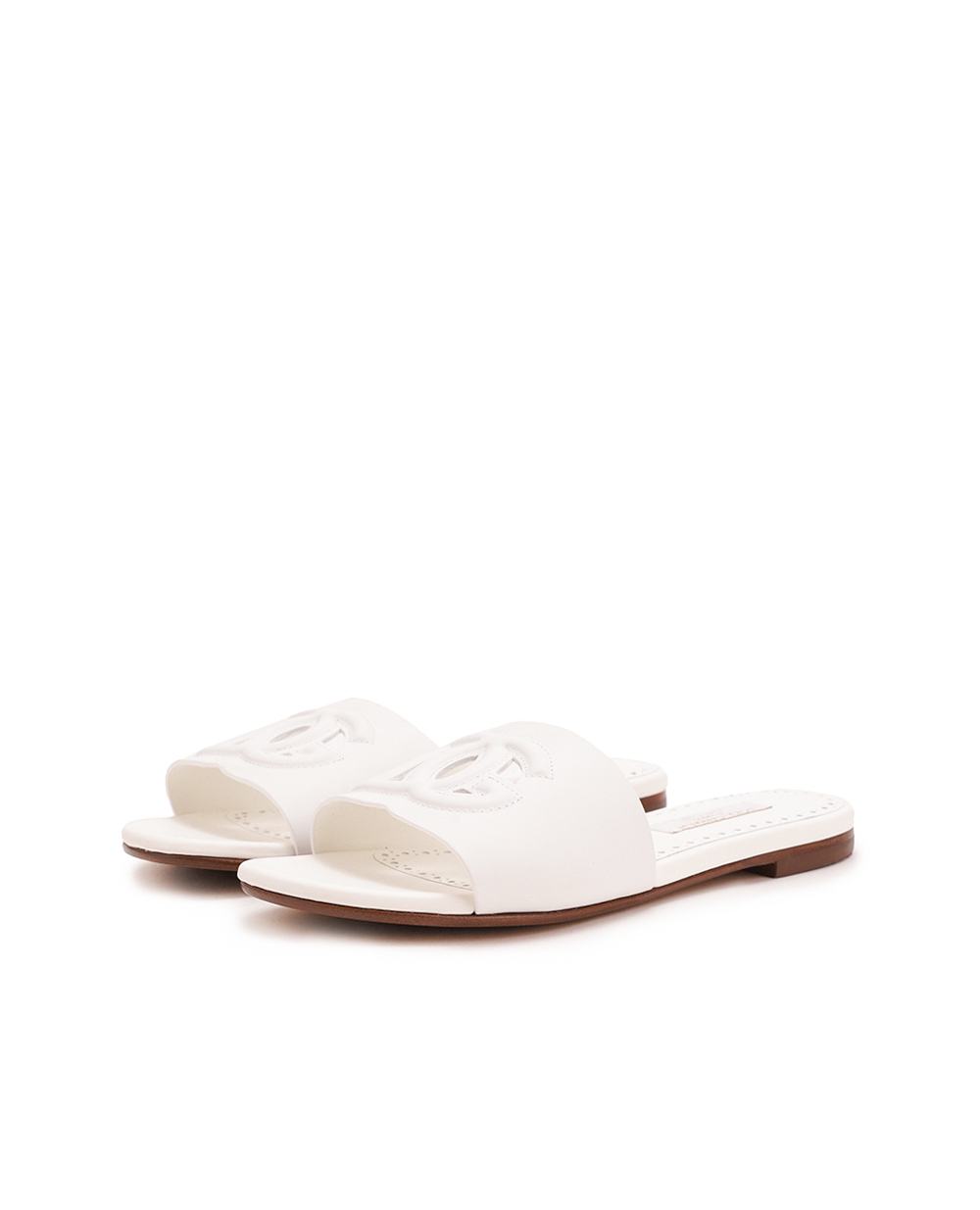 Детские кожаные мюли Dolce&Gabbana Kids D11032-A1735-M, белый цвет • Купить в интернет-магазине Kameron