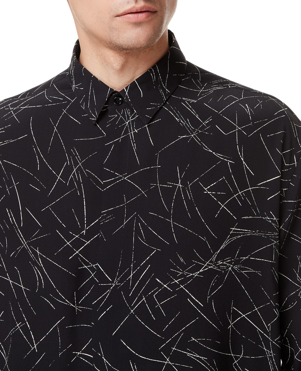 Шовкова сорочка Saint Laurent 646850-Y2D04, чорний колір • Купити в інтернет-магазині Kameron