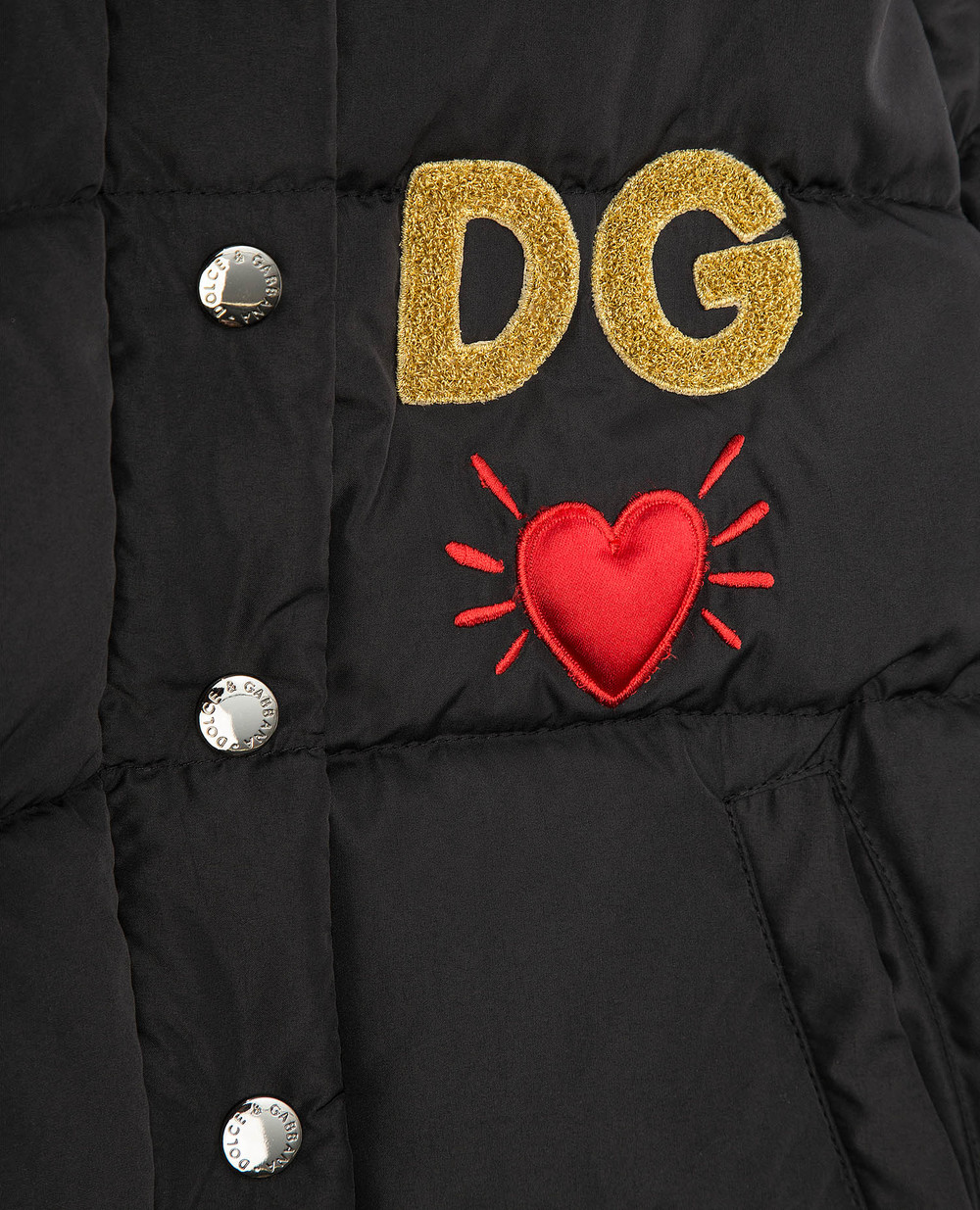 Пуховик Dolce&Gabbana Kids L5JBII-G7TVA-S, чорний колір • Купити в інтернет-магазині Kameron