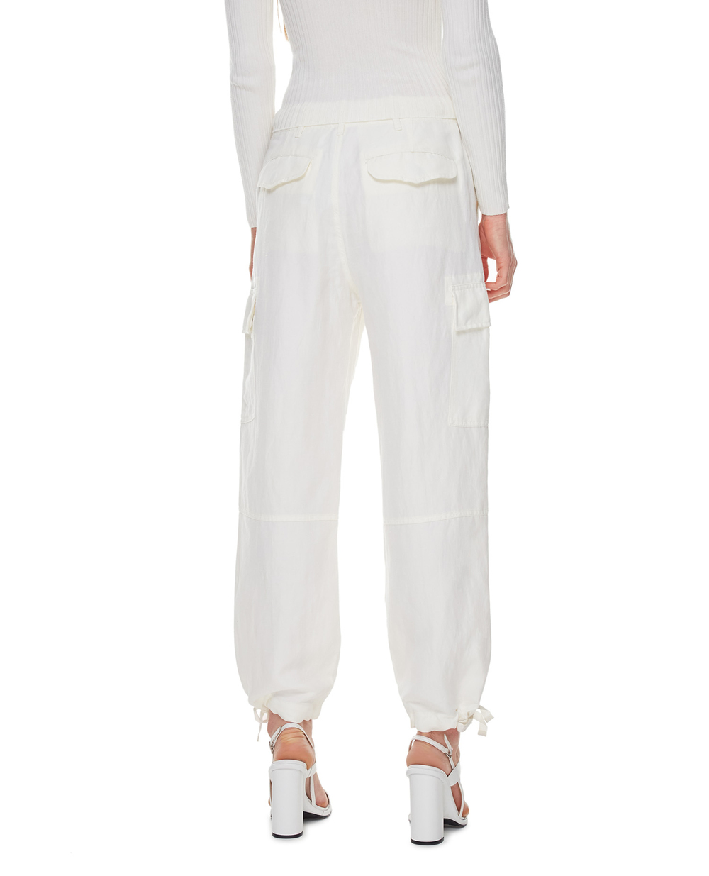 Шовкові штани Polo Ralph Lauren 211833039001, білий колір • Купити в інтернет-магазині Kameron