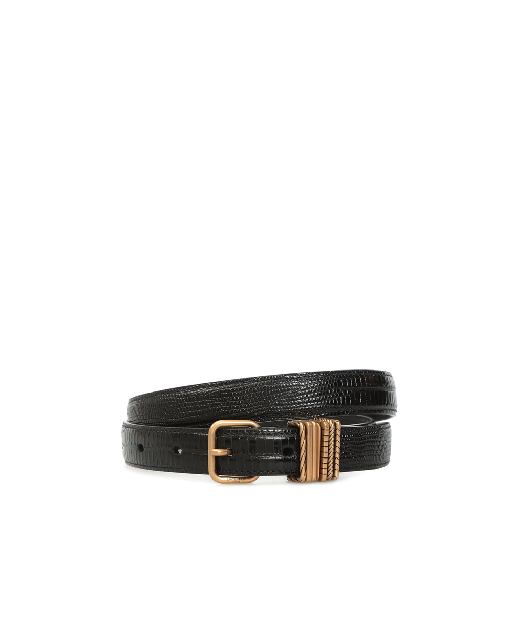 Шкіряний ремінь Saint Laurent 650974-CJ52W, чорний колір • Купити в інтернет-магазині Kameron