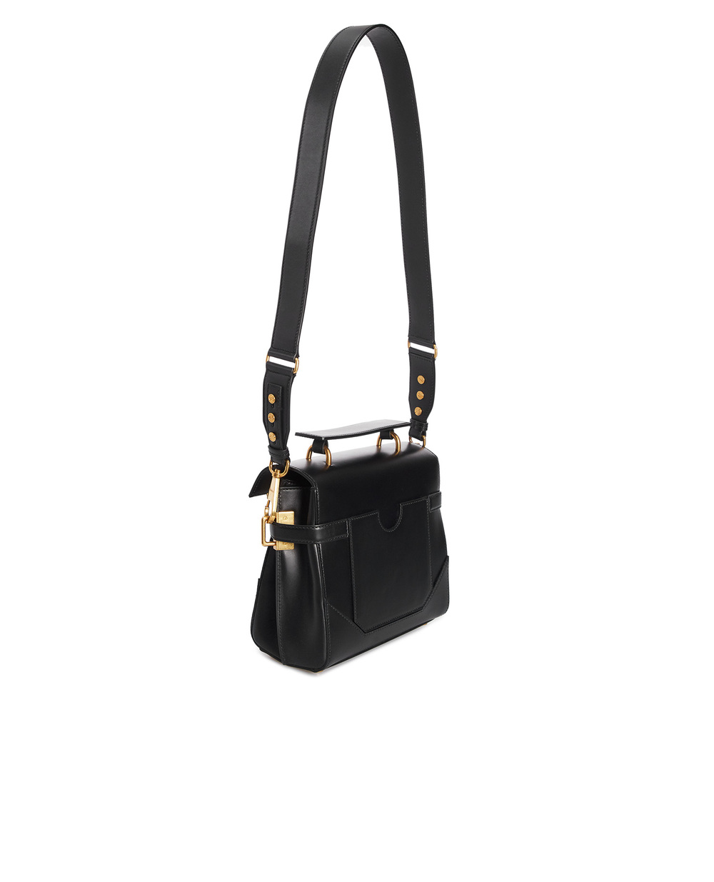 Шкіряна сумка B-Buzz Balmain AN0DB526LAVE, чорний колір • Купити в інтернет-магазині Kameron