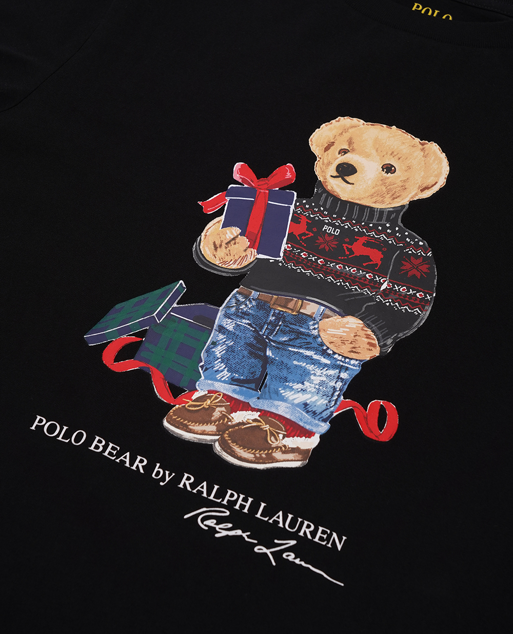 Детский лонгслив хлопковый Polo Bear Polo Ralph Lauren Kids 322883620006, черный цвет • Купить в интернет-магазине Kameron