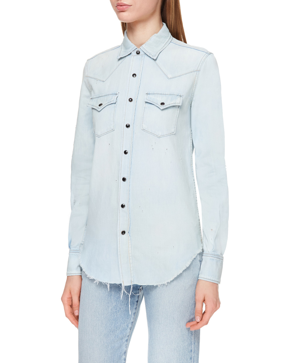 Джинсова сорочка Saint Laurent 651160-Y24AB, блакитний колір • Купити в інтернет-магазині Kameron