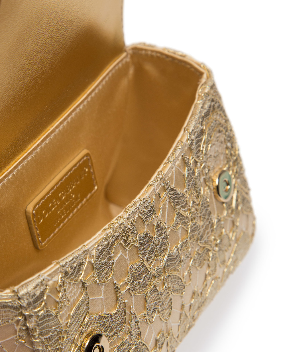 Кружевная сумка Dolce&Gabbana EB0103-AJ649, золотой цвет • Купить в интернет-магазине Kameron