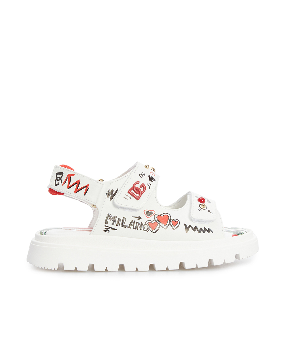 Дитячі шкіряні сандалії Dolce&Gabbana Kids D11127-AS128-M, білий колір • Купити в інтернет-магазині Kameron
