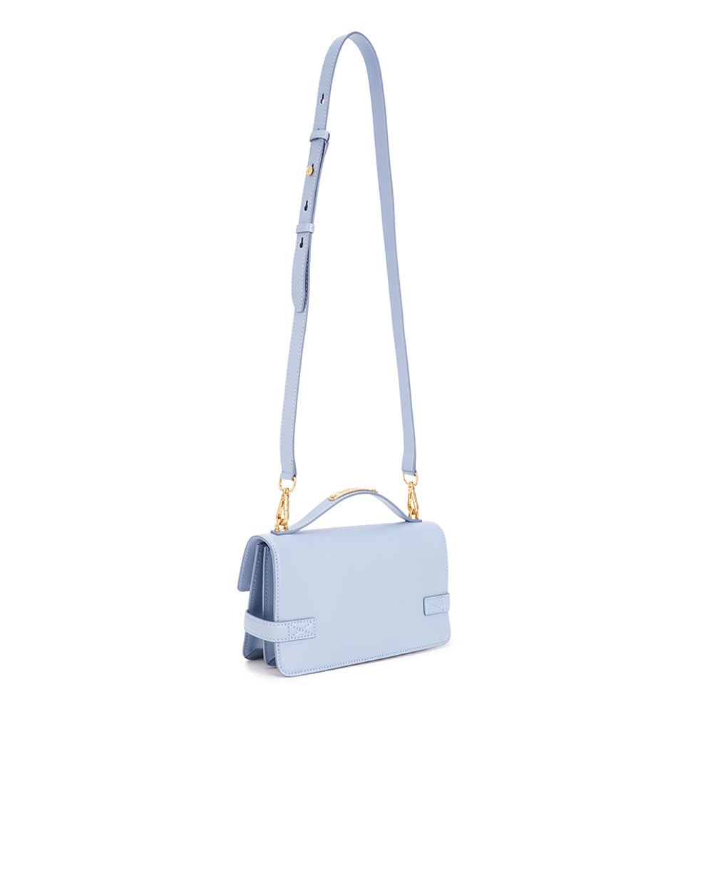 Кожаная сумка B-Buzz Shoulder 24 Balmain CN0DA828LAVE, голубой цвет • Купить в интернет-магазине Kameron