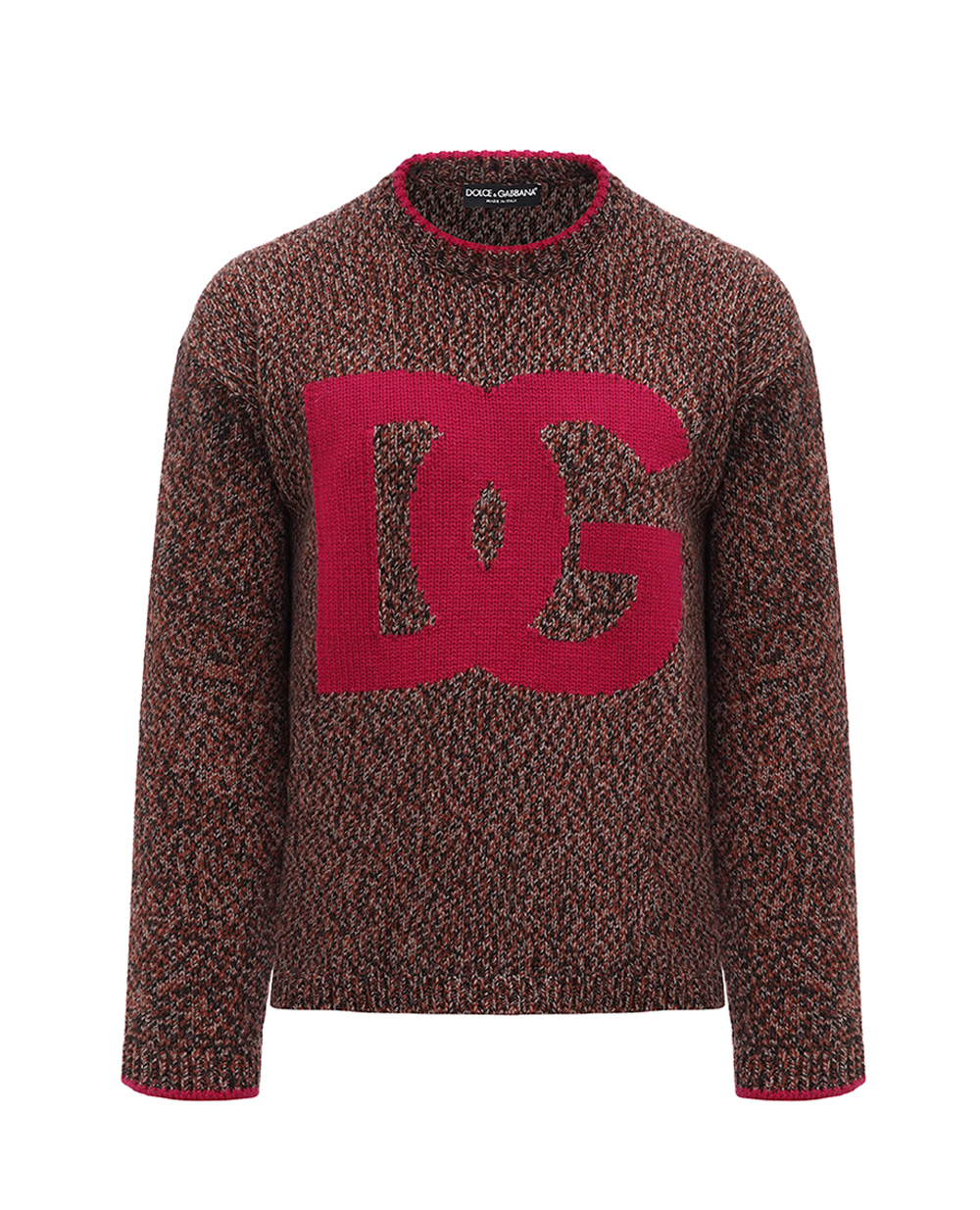 Шерстяной свитер Dolce&Gabbana GXQ12T-JFMN1, коричневый цвет • Купить в интернет-магазине Kameron