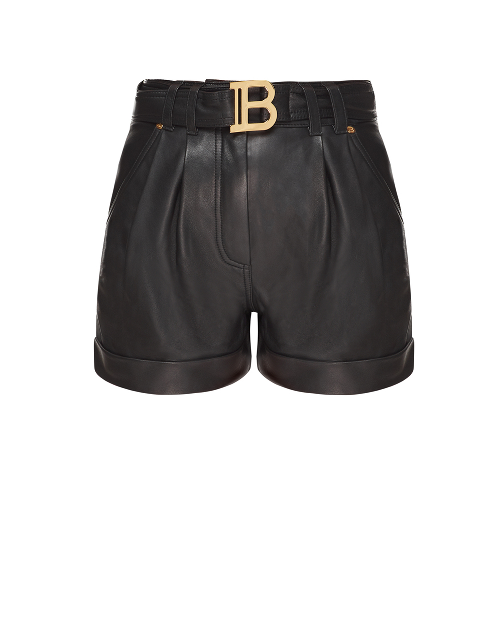 Кожаные шорты Balmain YF1QA010LB24, черный цвет • Купить в интернет-магазине Kameron