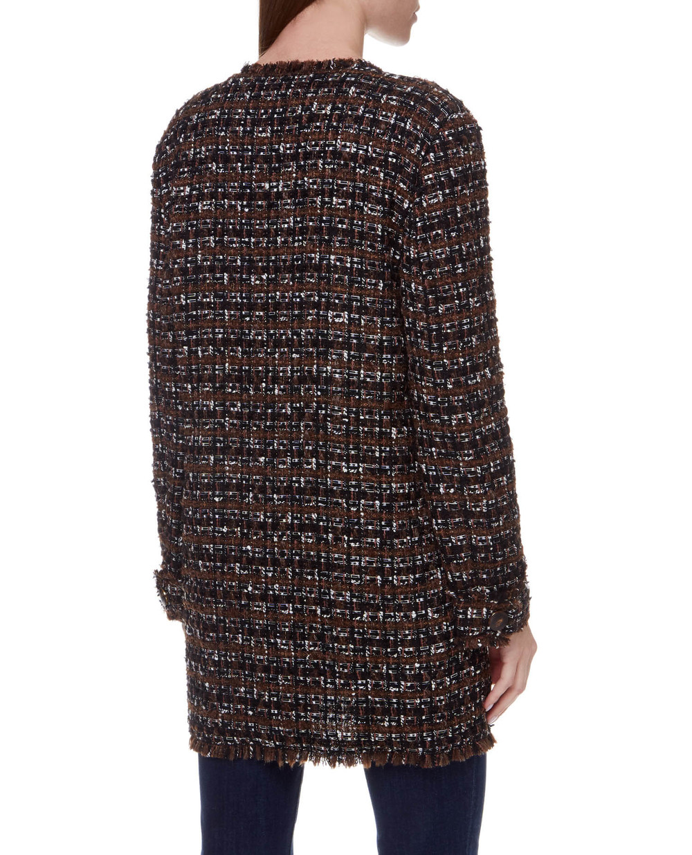 Твидовое пальто Dolce&Gabbana F0AI0T-HUMEI, коричневый цвет • Купить в интернет-магазине Kameron