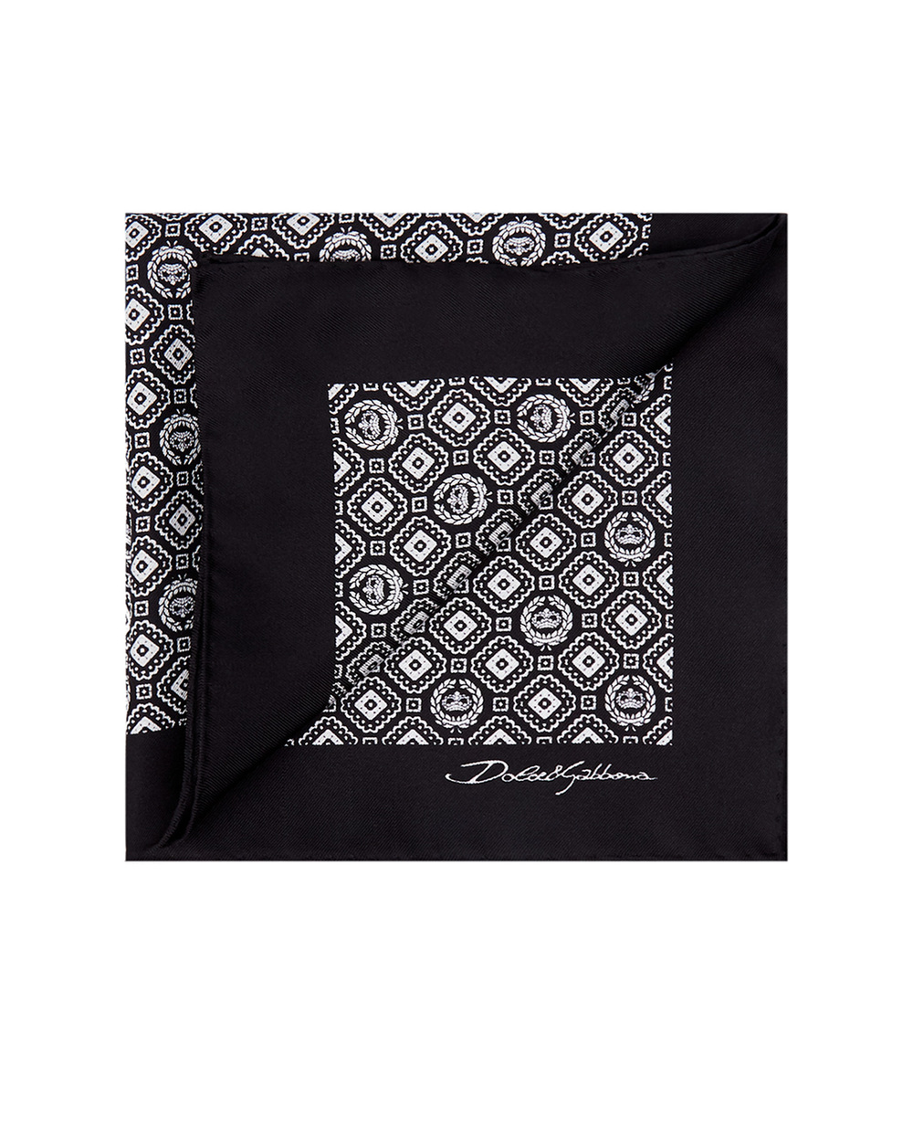 Шелковый платок Dolce&Gabbana GR412E-G0WOC, черный цвет • Купить в интернет-магазине Kameron