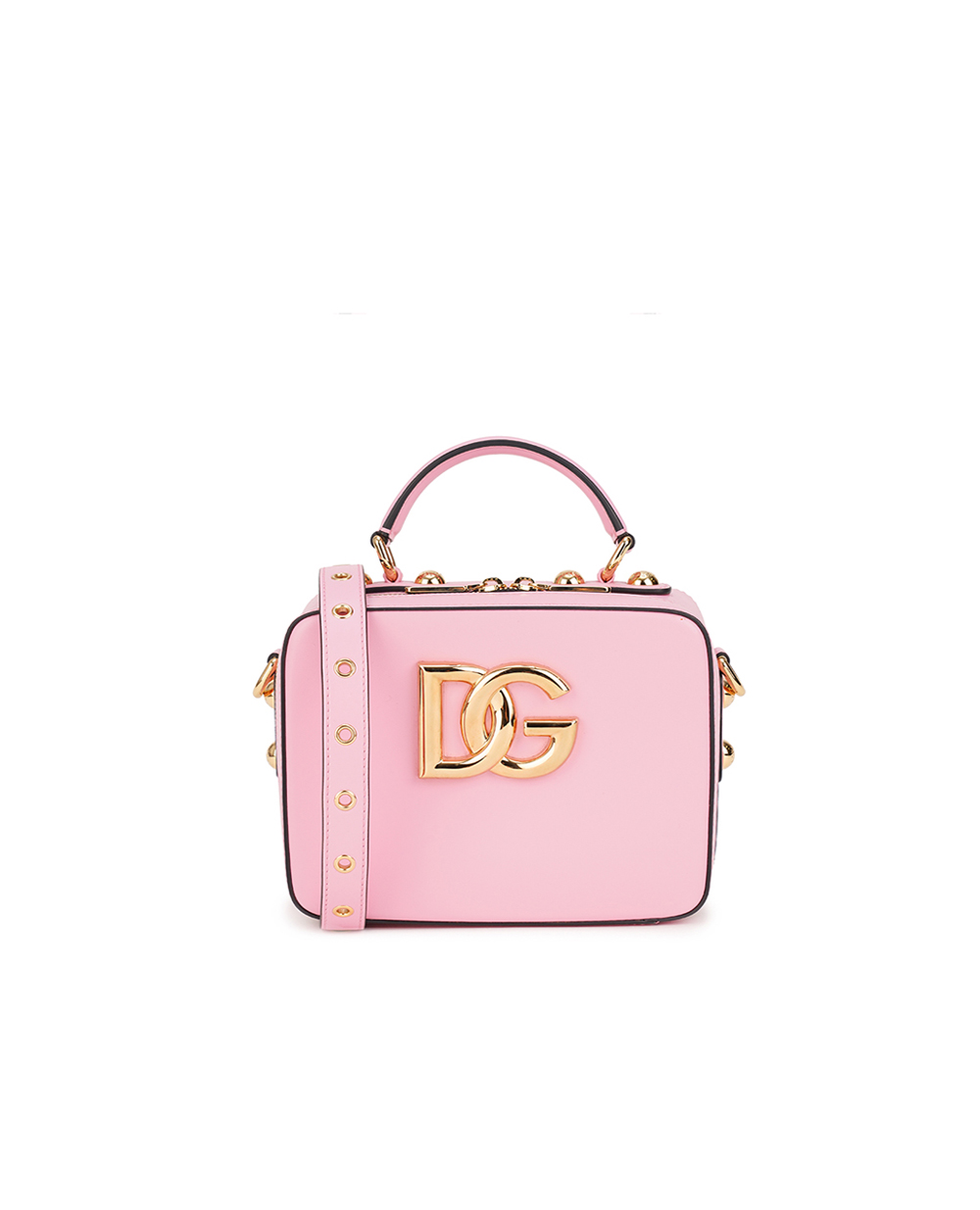 Шкіряна сумка 3.5 Dolce&Gabbana BB7092-AW576, рожевий колір • Купити в інтернет-магазині Kameron