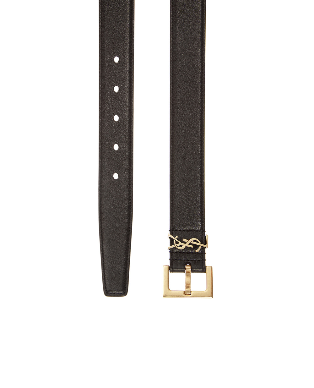 Кожаный ремень Saint Laurent 634437-BOO0W, черный цвет • Купить в интернет-магазине Kameron