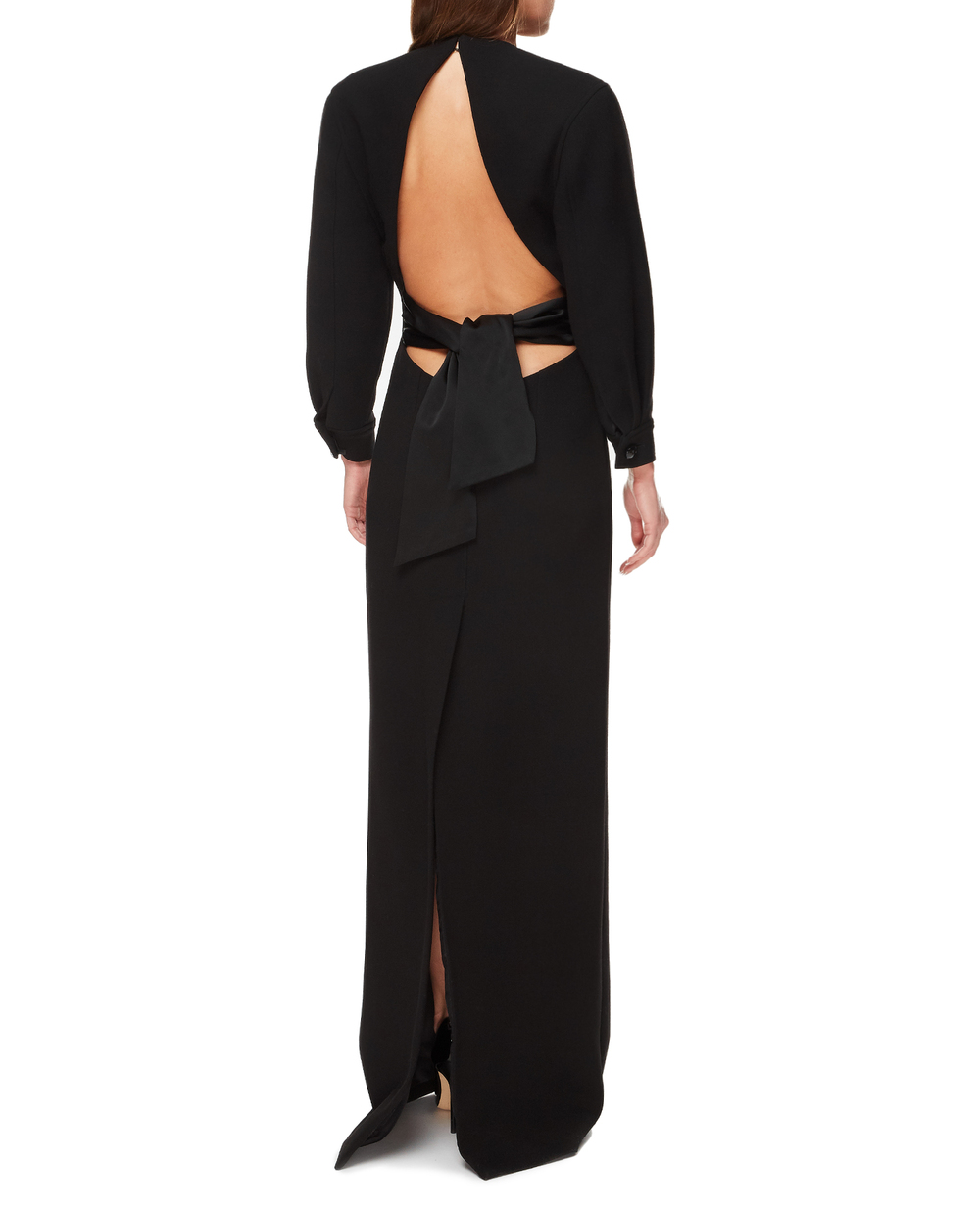 Шерстяное платье Saint Laurent 706938-Y7E41, черный цвет • Купить в интернет-магазине Kameron