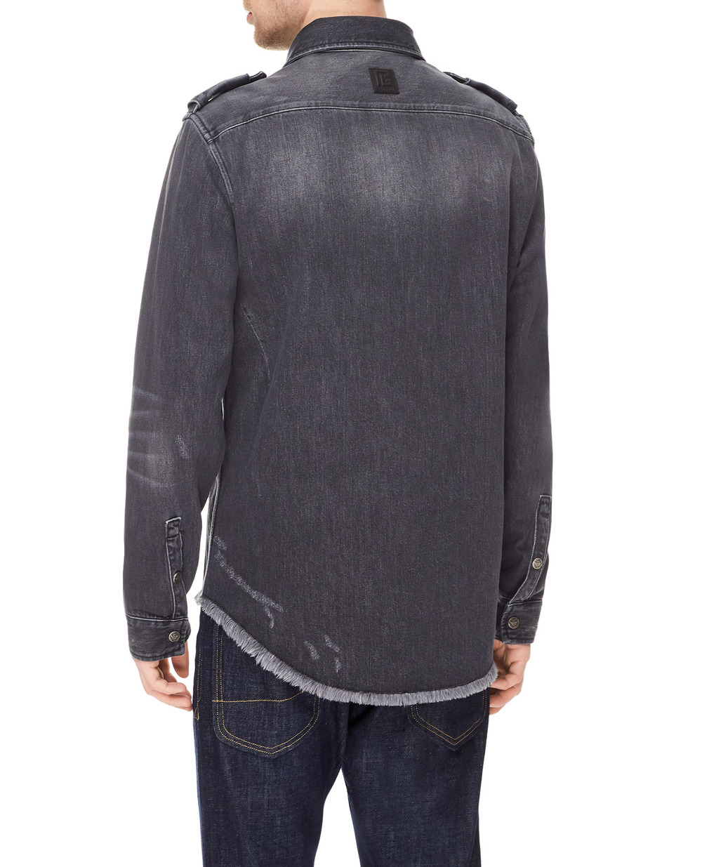 Джинсовая рубашка Balmain XH1HC030DB92, черный цвет • Купить в интернет-магазине Kameron