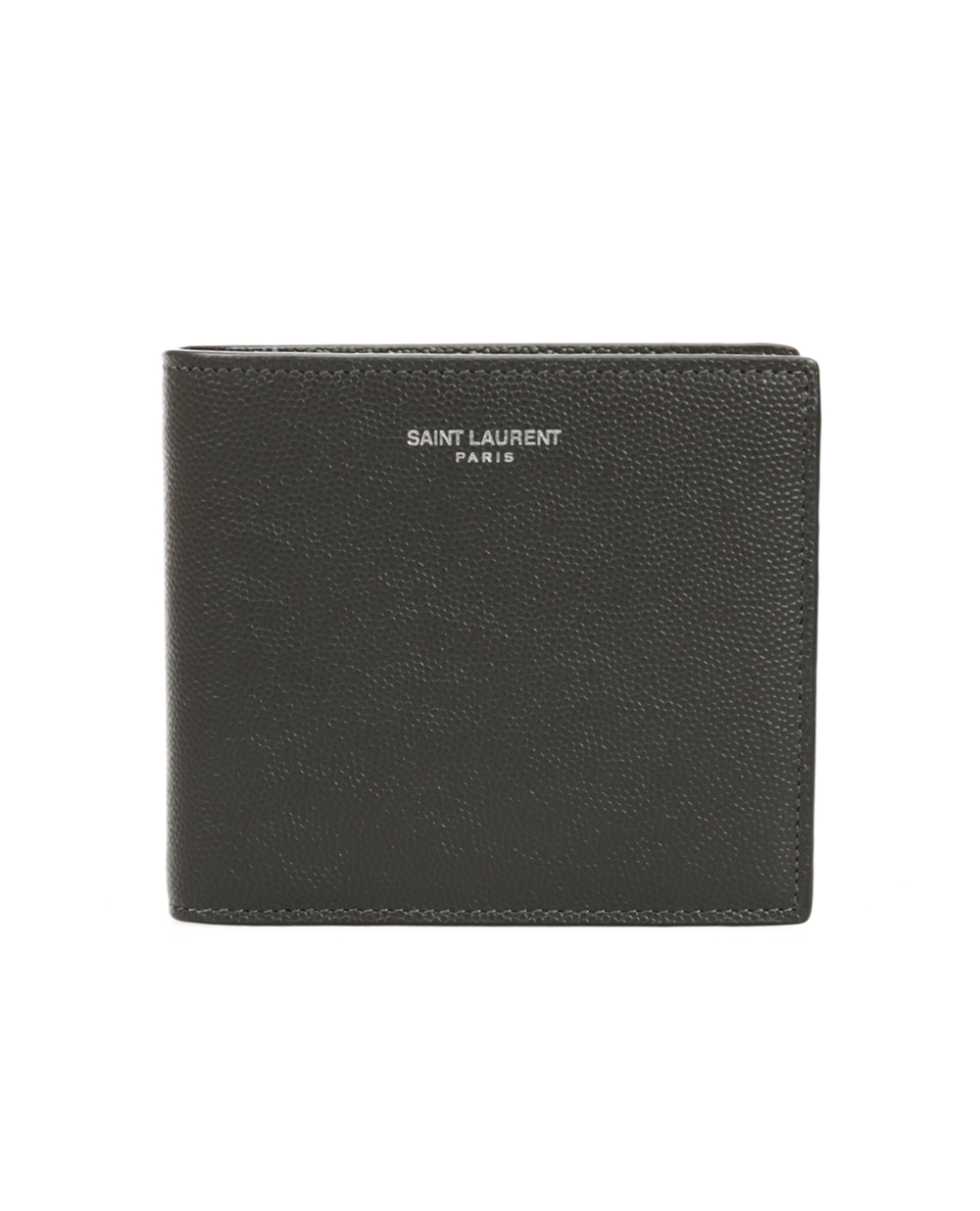 Кожаный кошелек Saint Laurent 396307-BTY0N-, серый цвет • Купить в интернет-магазине Kameron