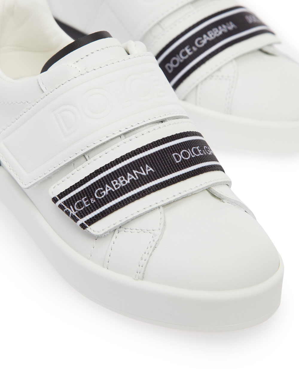 Детские кожаные сникеры Dolce&Gabbana Kids DA0786-AX176-M, белый цвет • Купить в интернет-магазине Kameron
