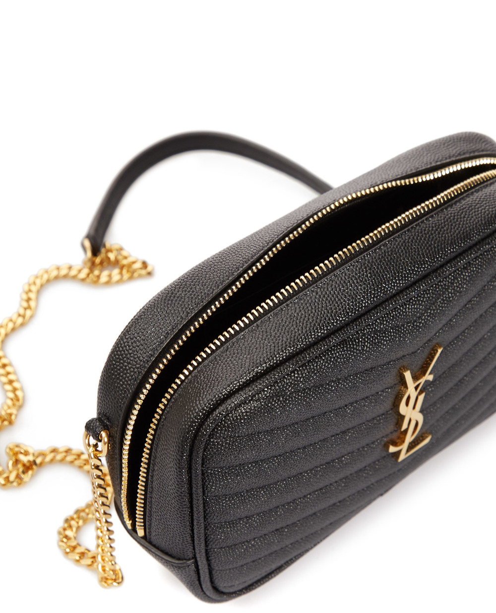 Шкіряна сумка Lou mini Saint Laurent 612579-1GF01, чорний колір • Купити в інтернет-магазині Kameron