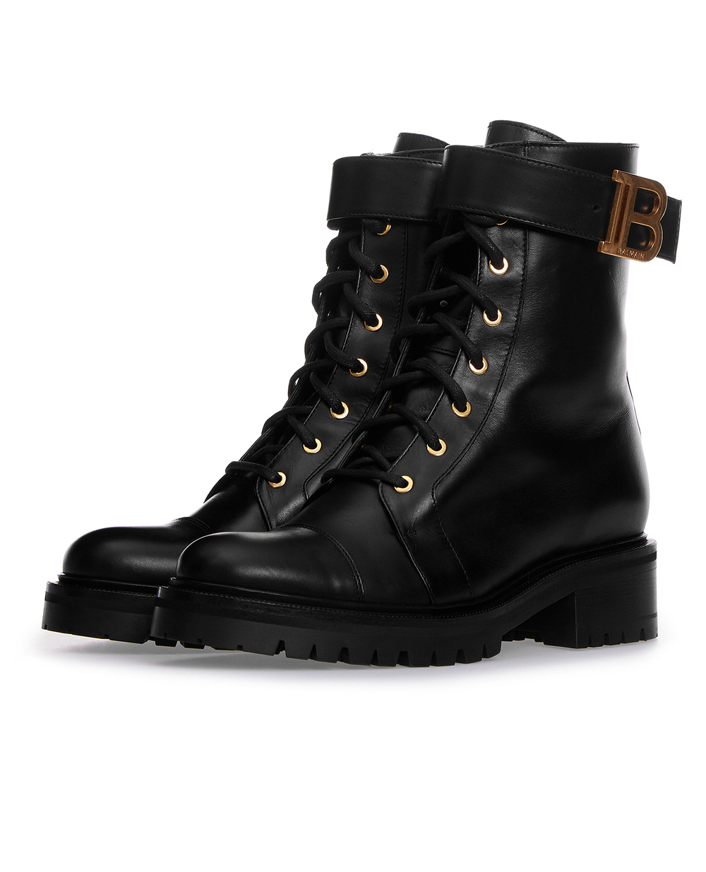 Шкіряні ботинки Balmain UN1C502LGDB, чорний колір • Купити в інтернет-магазині Kameron