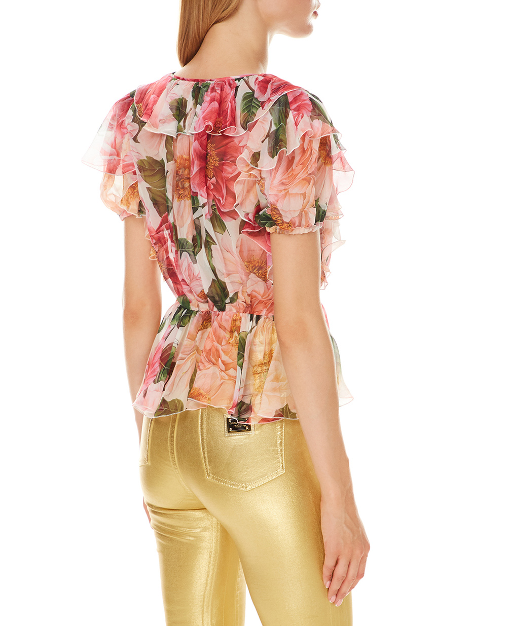Шелковая блуза Dolce&Gabbana F5N40T-IS1E4, разноцветный цвет • Купить в интернет-магазине Kameron