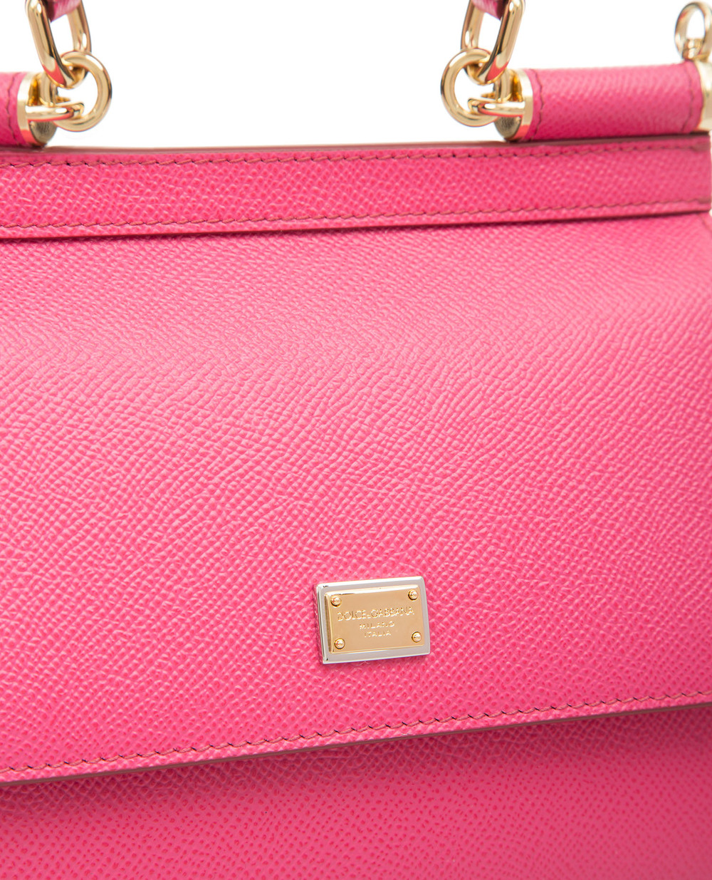 Кожаная cумка Sicily small Dolce&Gabbana BB6003-A1001FW18, розовый цвет • Купить в интернет-магазине Kameron