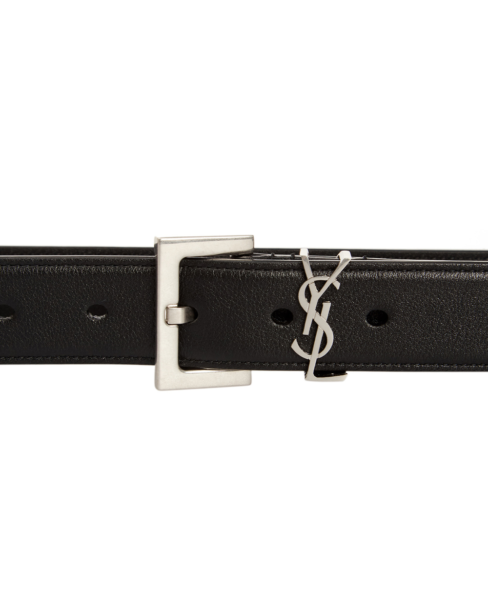 Кожаный ремень Saint Laurent 634437-BOO0E, черный цвет • Купить в интернет-магазине Kameron