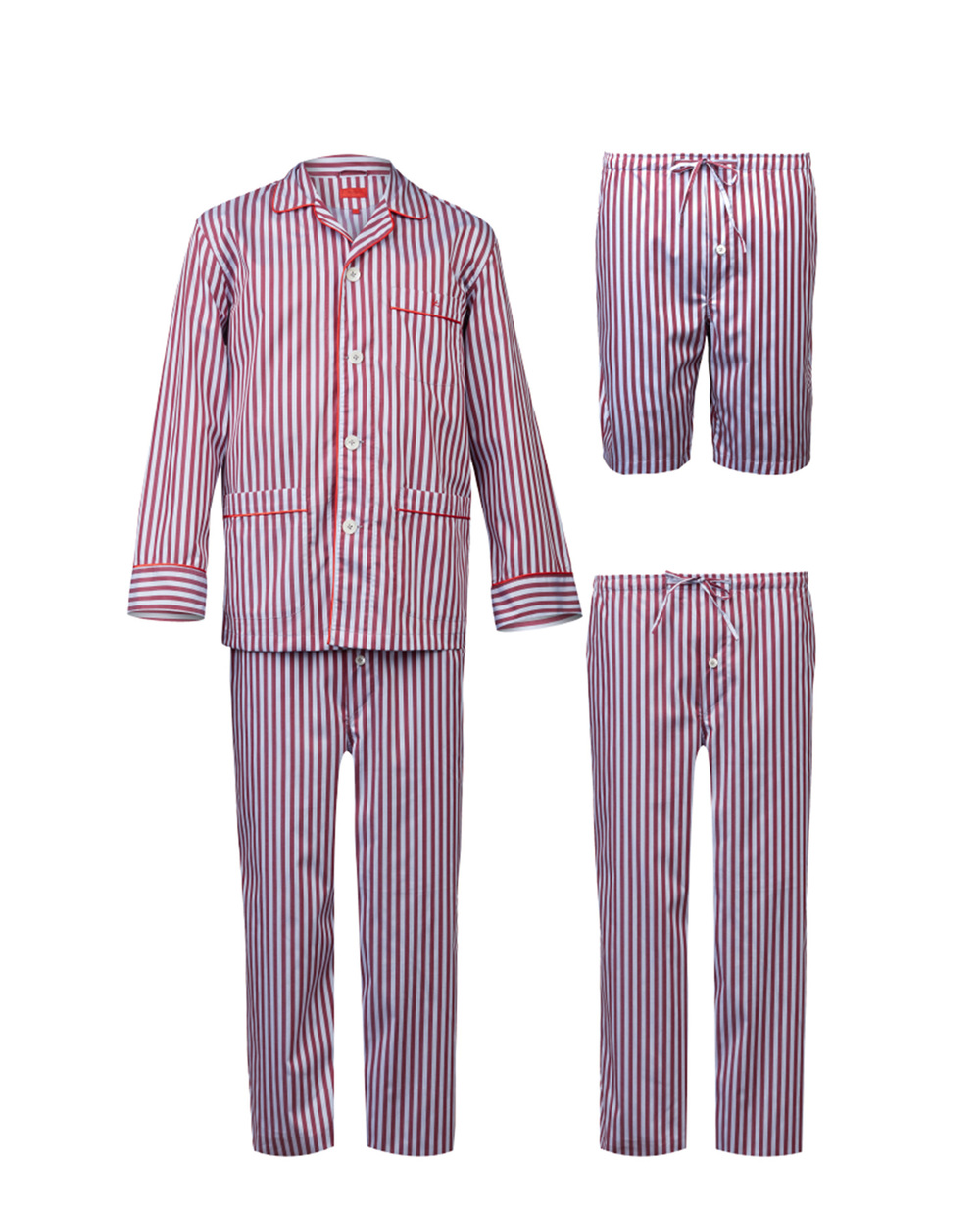Пижама (рубашка, брюки, шорты) ISAIA PG7949+7950+7951.KM350, красный цвет • Купить в интернет-магазине Kameron
