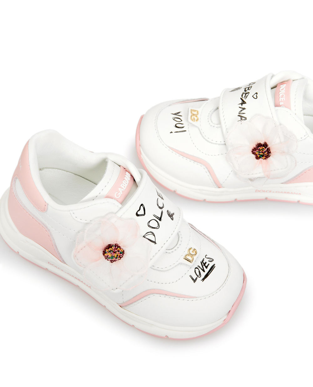Кожаные кроссовки Dolce&Gabbana DN0153-AW773, белый цвет • Купить в интернет-магазине Kameron