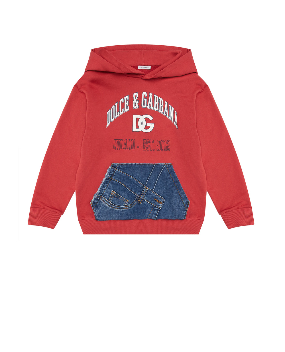Детское худи Dolce&Gabbana Kids L4JWGE-G7HVP-B, красный цвет • Купить в интернет-магазине Kameron