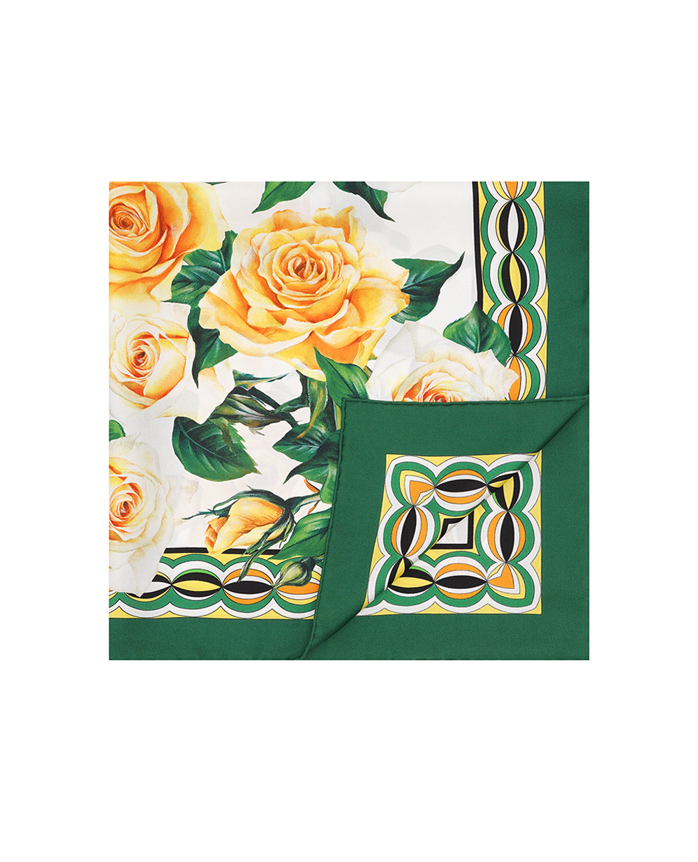 Шелковый платок Dolce&Gabbana FN092R-GDB4Q, зеленый цвет • Купить в интернет-магазине Kameron