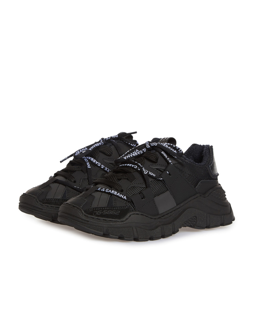Детские кроссовки Dolce&Gabbana Kids DA5037-AQ669-M, черный цвет • Купить в интернет-магазине Kameron