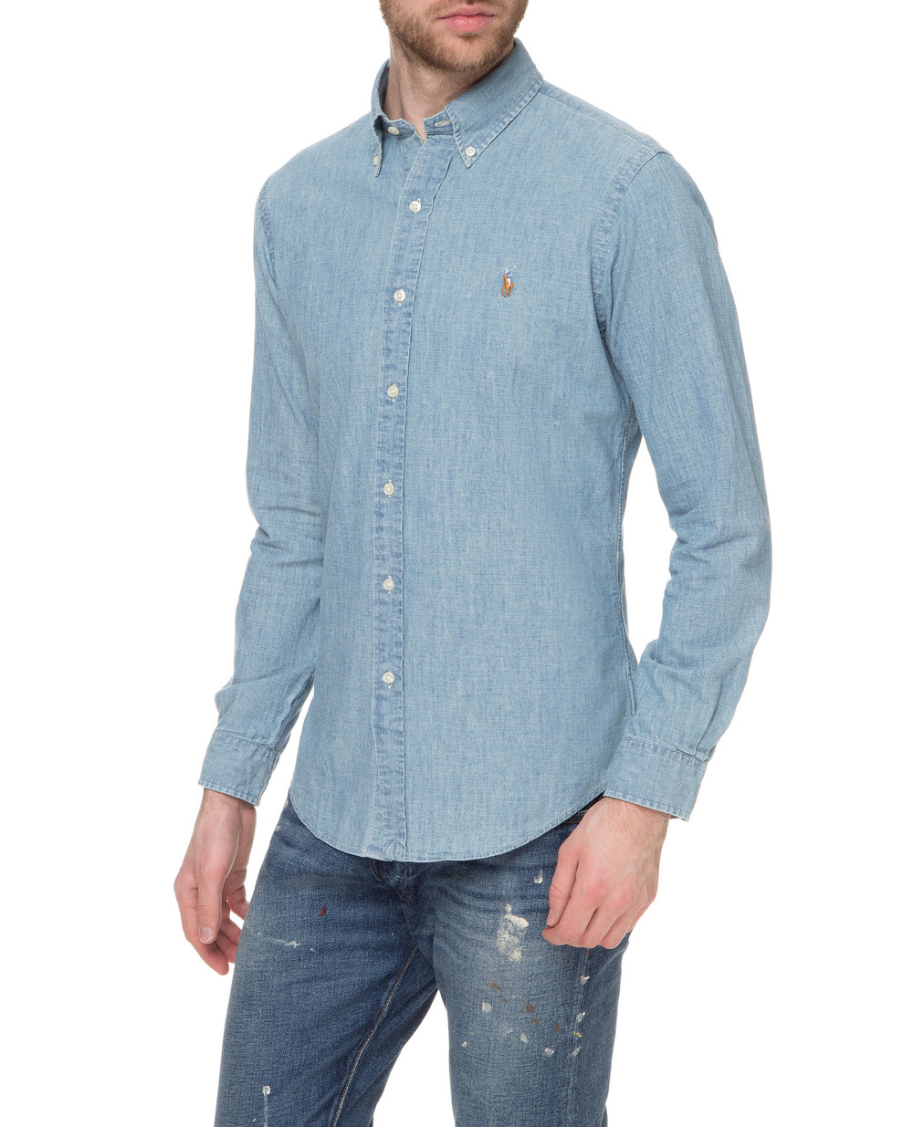 Рубашка Polo Ralph Lauren 710548538001, голубой цвет • Купить в интернет-магазине Kameron