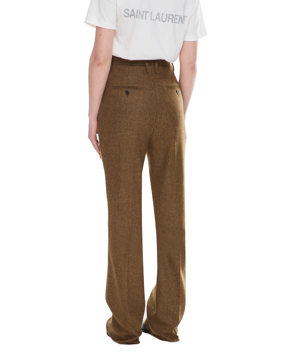 Вовняні штани Saint Laurent 698286-Y096U, коричневий колір • Купити в інтернет-магазині Kameron
