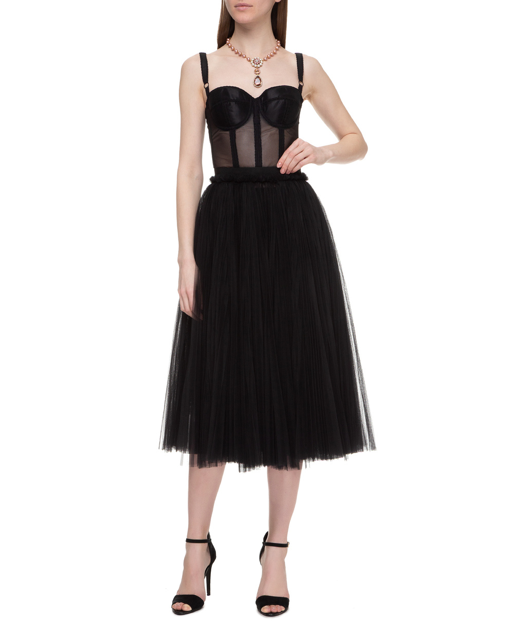 Юбка Dolce&Gabbana F4BSRT-FLRAL, черный цвет • Купить в интернет-магазине Kameron