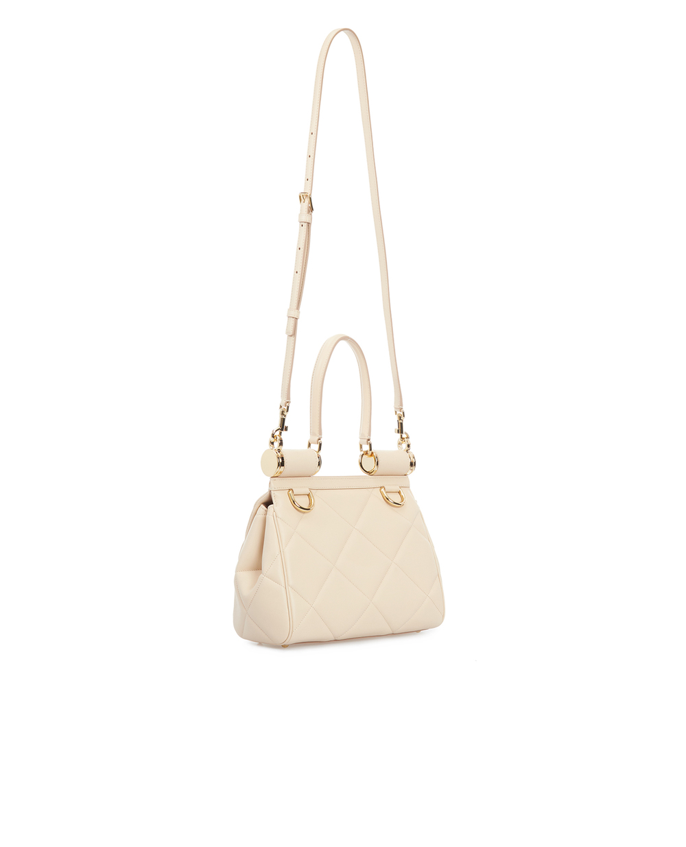 Кожаная сумка Sicily Dolce&Gabbana BB7018-AW591, бежевый цвет • Купить в интернет-магазине Kameron