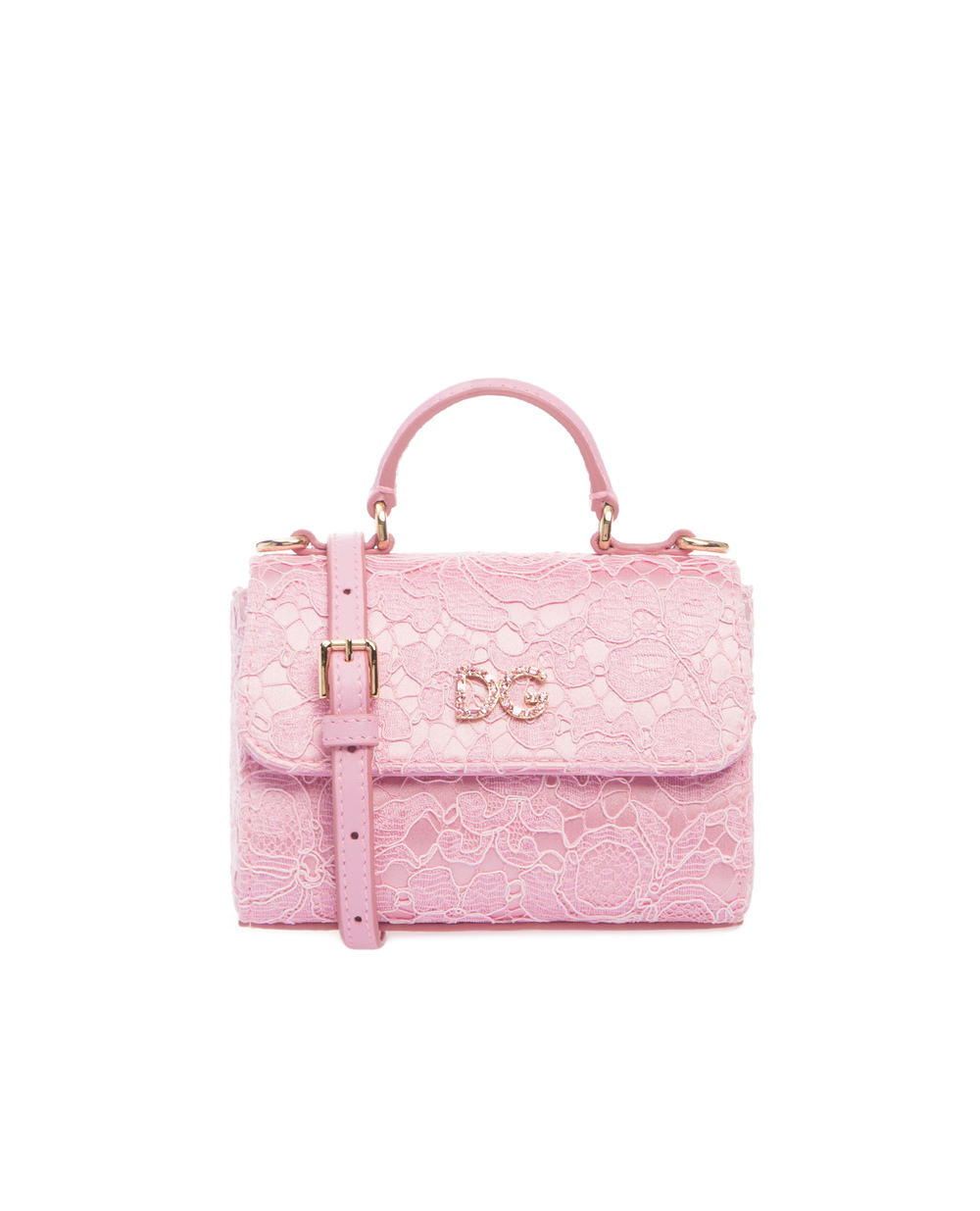 Детская кружевная сумка Dolce&Gabbana Kids EB0103-AJ632, розовый цвет • Купить в интернет-магазине Kameron