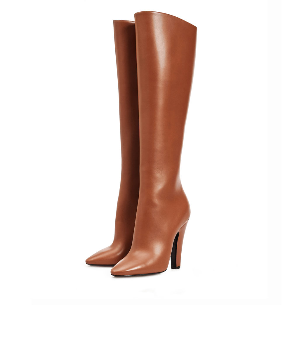 Кожаные сапоги Saint Laurent 657922-2W700, коричневый цвет • Купить в интернет-магазине Kameron