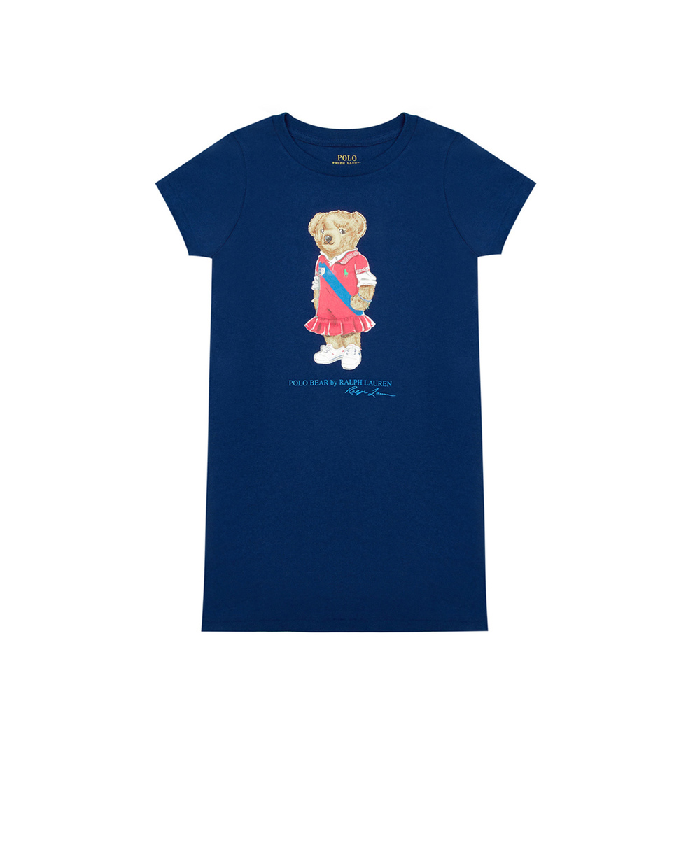 Детское платье Polo Bear Polo Ralph Lauren Kids 312837200001, синий цвет • Купить в интернет-магазине Kameron