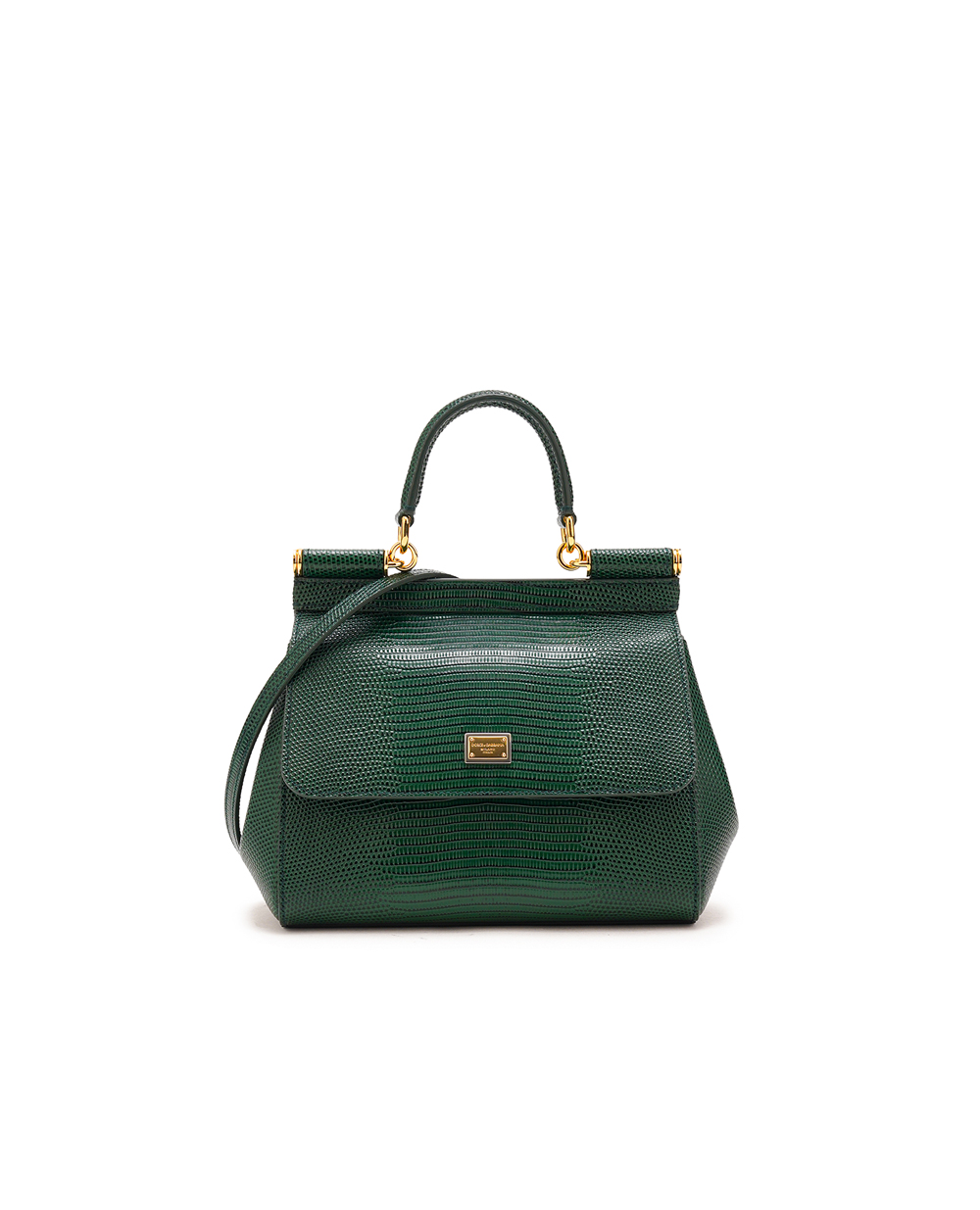 Шкіряна сумка Sicily Medium Dolce&Gabbana BB6003-A1095, темно-зелений колір • Купити в інтернет-магазині Kameron