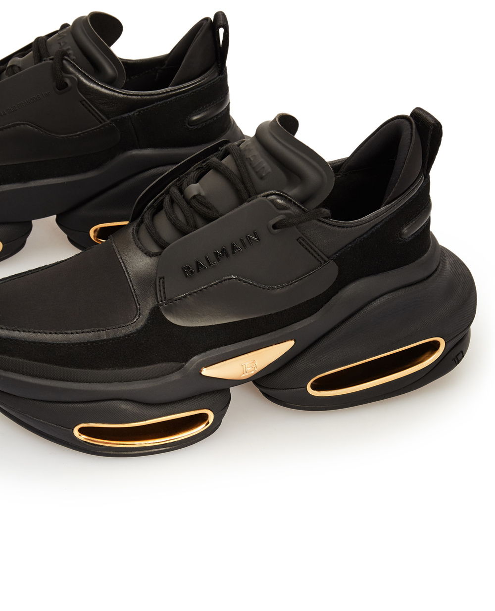 Кожаные кроссовки Balmain VN0VI541LSLD, черный цвет • Купить в интернет-магазине Kameron