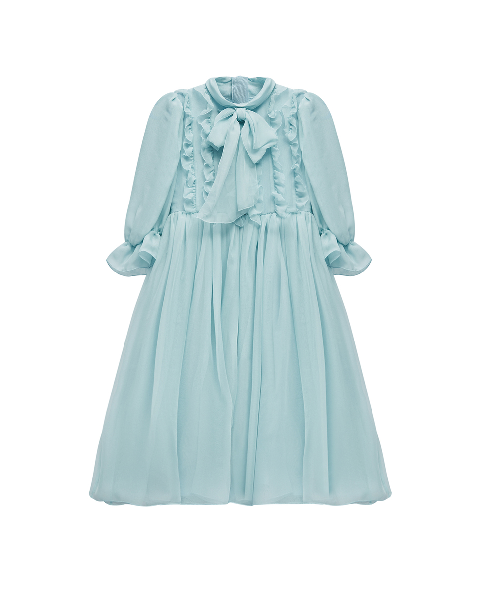 Шелковое платье Dolce&Gabbana Kids L52DP7-FU1AT-B, голубой цвет • Купить в интернет-магазине Kameron