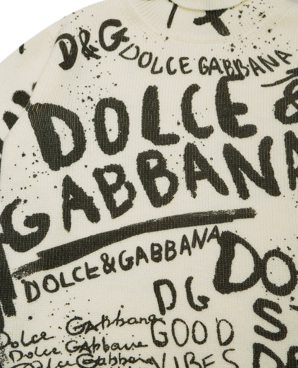 Шерстяной свитер Dolce&Gabbana Kids L4KWA7-JAHIW-S, белый цвет • Купить в интернет-магазине Kameron