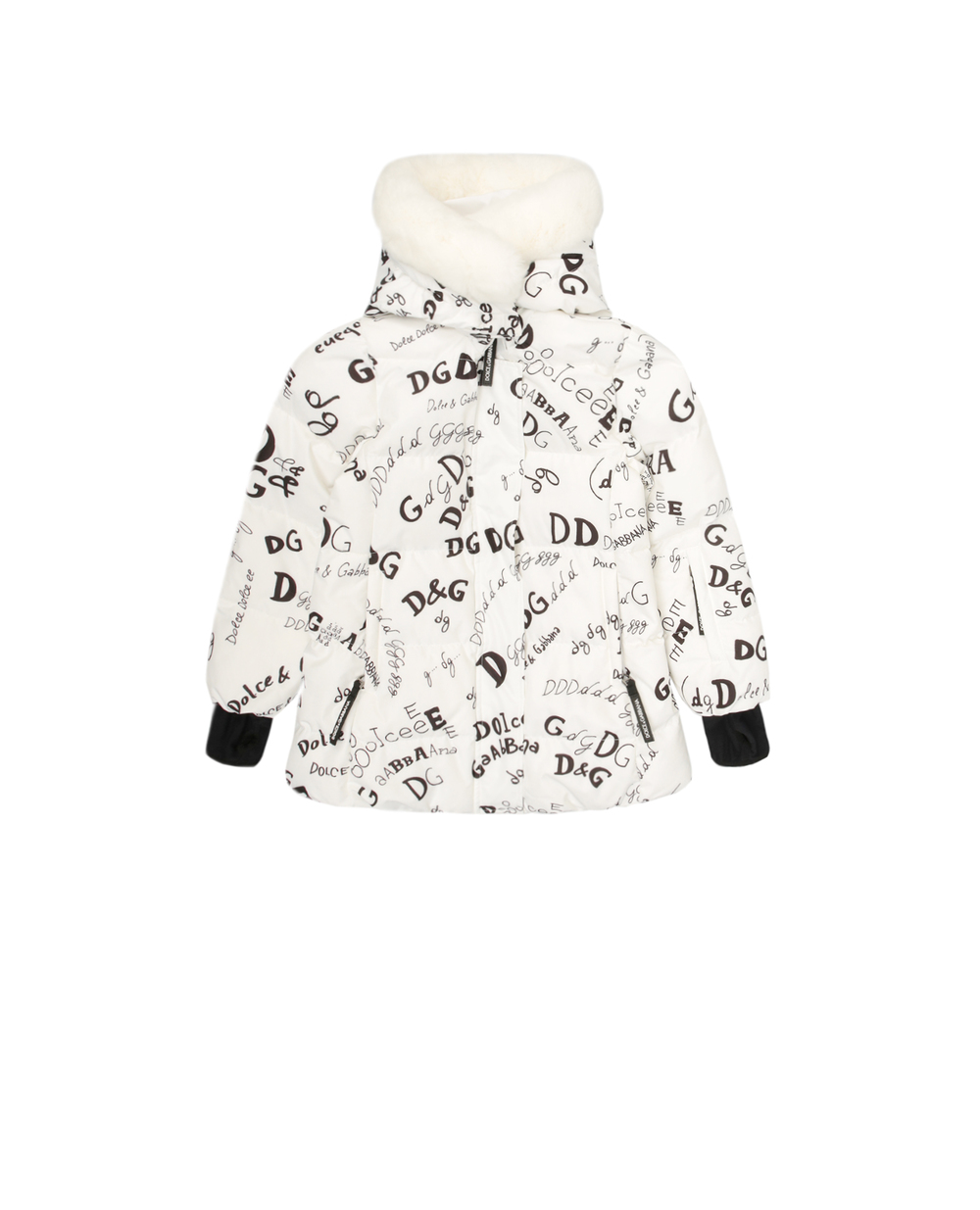 Пуховик Dolce&Gabbana Kids L5JBIC-FSSER-B, білий колір • Купити в інтернет-магазині Kameron
