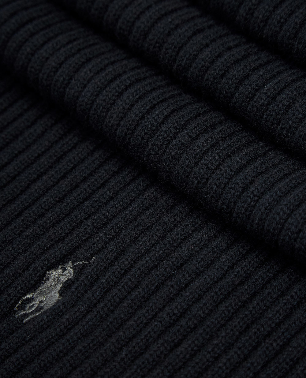 Шерстяной шарф Polo Ralph Lauren 710814066002, черный цвет • Купить в интернет-магазине Kameron