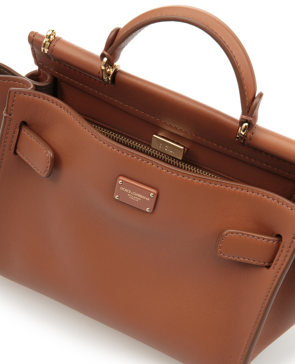 Шкіряна сумка Sicily Dolce&Gabbana BB6960-AO041, коричневий колір • Купити в інтернет-магазині Kameron