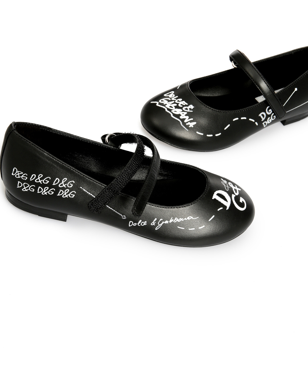Кожаные балетки Dolce&Gabbana D10699-AW638-L, черный цвет • Купить в интернет-магазине Kameron