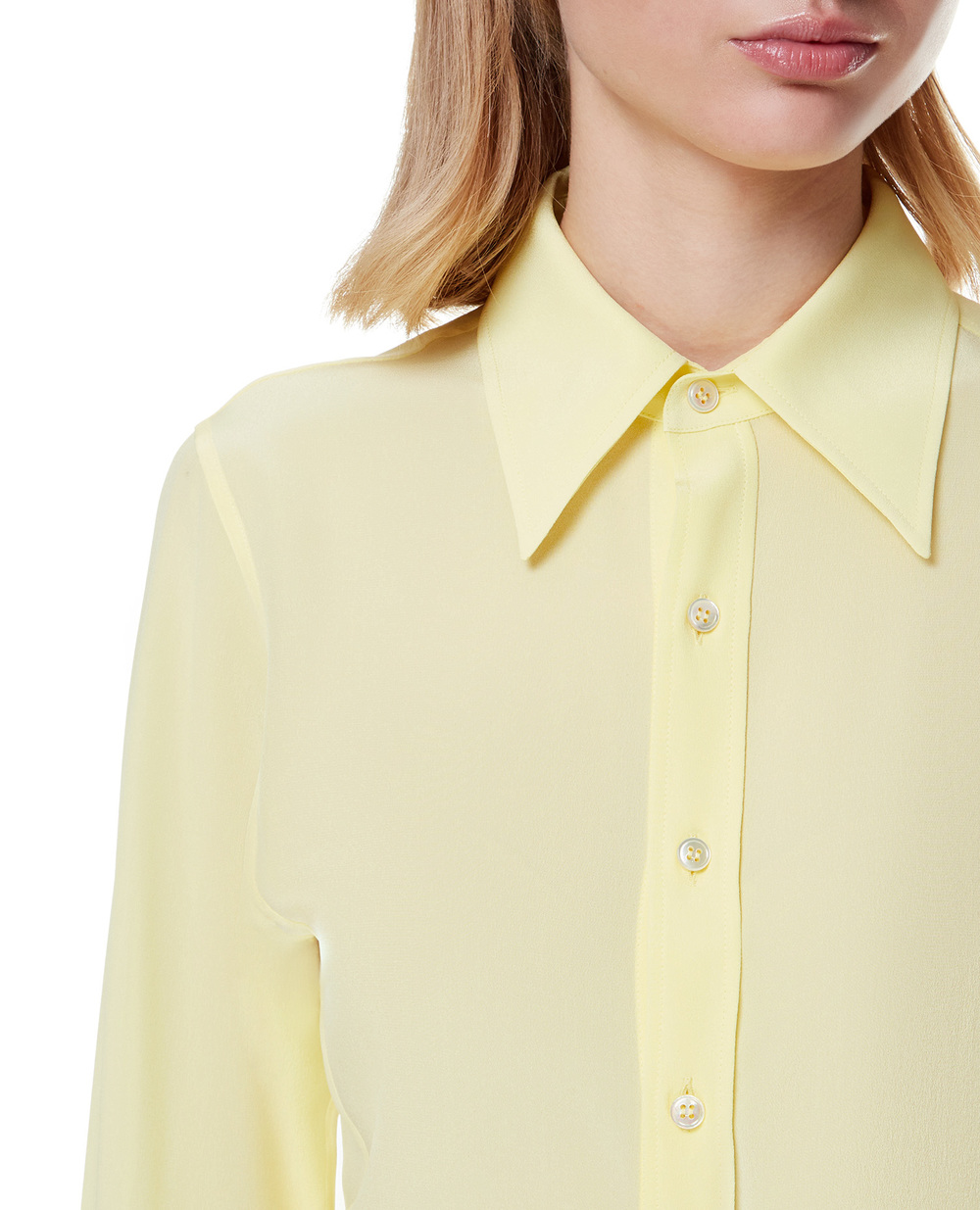Шелковая блуза Saint Laurent 663493-Y100W, желтый цвет • Купить в интернет-магазине Kameron